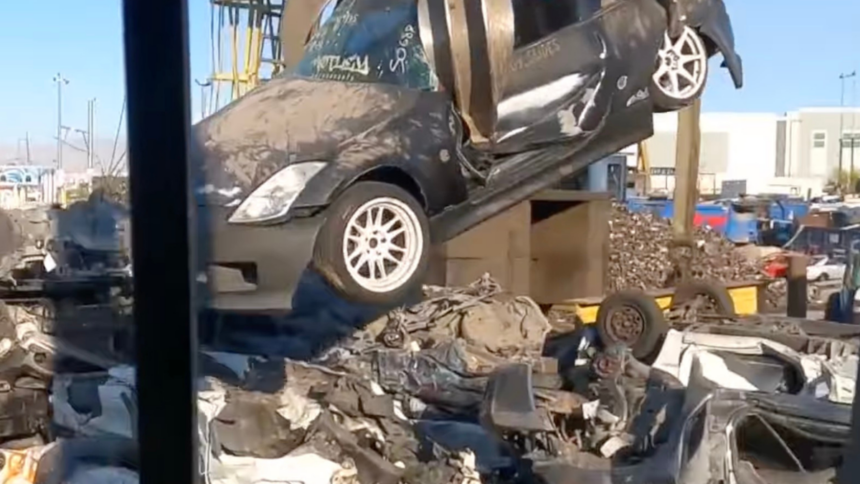 police crush two japanese sports cars to send warning to street takeover drivers 6a3938e893e98