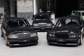the first 760000 hwa evo now sits beside the first mercedes 190e evo ii 6a61ed1202e3a