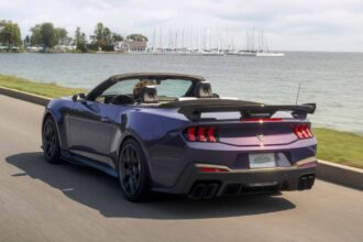ford chops the roof off the mustang dark horse sc so you can hear the supercharger better 6a7f34633eab1